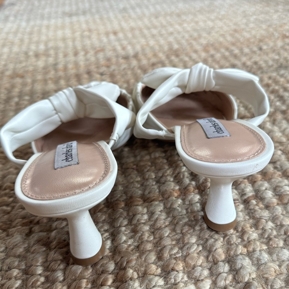 Charles David White Pointed Kitten Heels - Picture 5 of 5